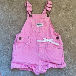 OSHKOSH B’GOSH Vintage Hot Pink Overall Shortalls